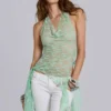 Faye veelzijdige kanten top in mint