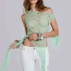 Faye veelzijdige kanten top in mint