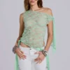 Faye veelzijdige kanten top in mint