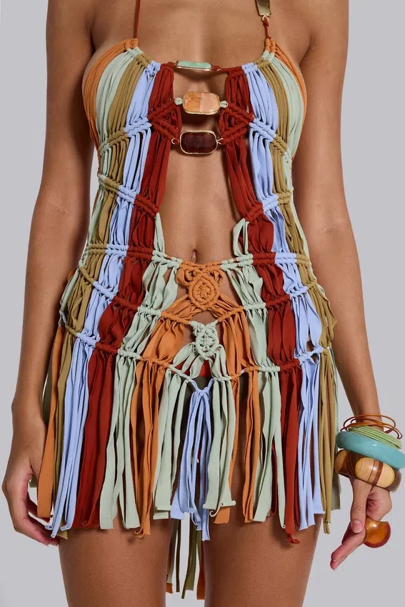 Feliz handgemaakte macramé-jurk