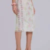 Fioretta midi-rok van kant met studs