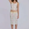 Fioretta midi-rok van kant met studs