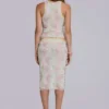 Fioretta midi-rok van kant met studs