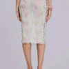Fioretta midi-rok van kant met studs