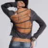 Fira T-shirt met V-hals en pailletten