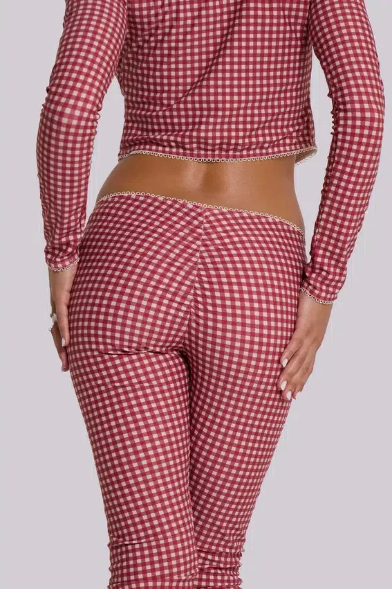 Freda zwemcapri met gingham-print
