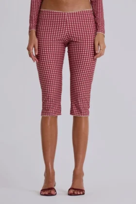 Freda zwemcapri met gingham-print