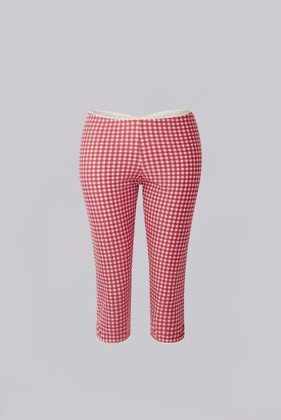 Freda zwemcapri met gingham-print