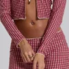 Freda zwemcapri met gingham-print