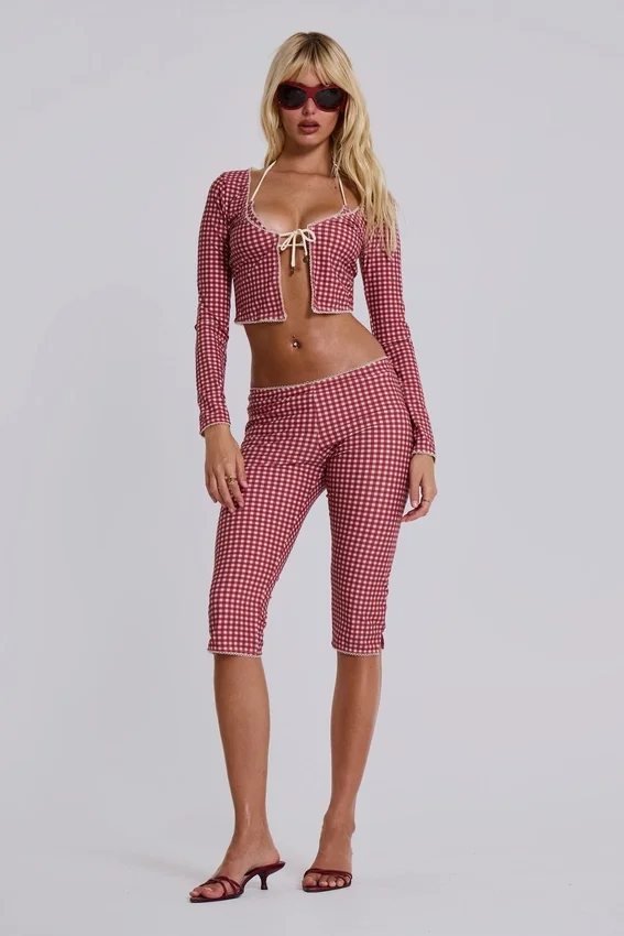 Freda zwemvest met gingham-print