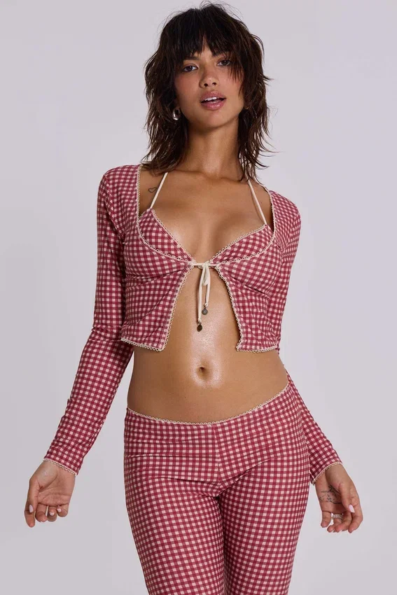 Freda zwemvest met gingham-print