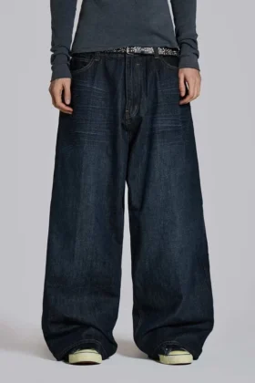 Gekreukte indigo XL Colossus Jeans