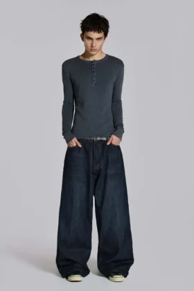 Gekreukte indigo XL Colossus Jeans