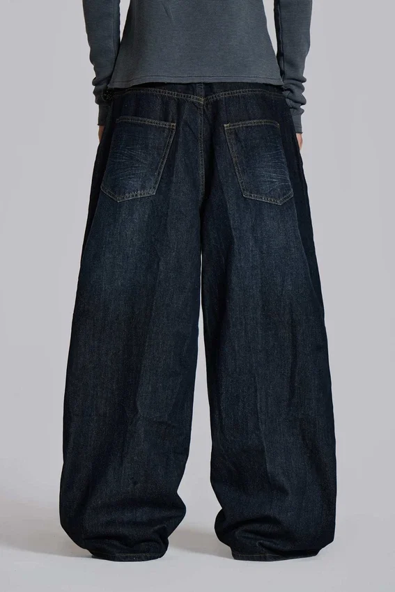 Gekreukte indigo XL Colossus Jeans