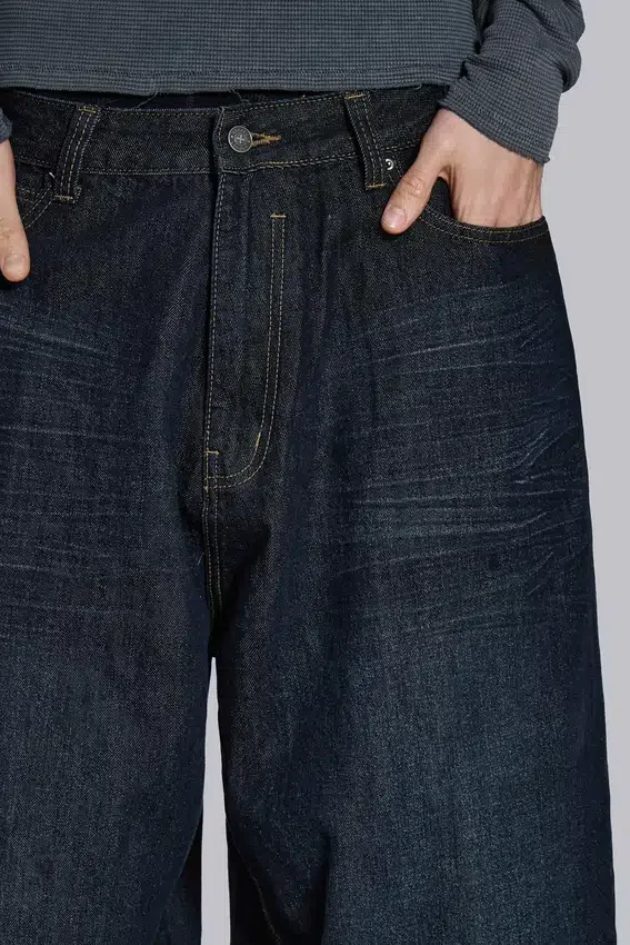 Gekreukte indigo XL Colossus Jeans