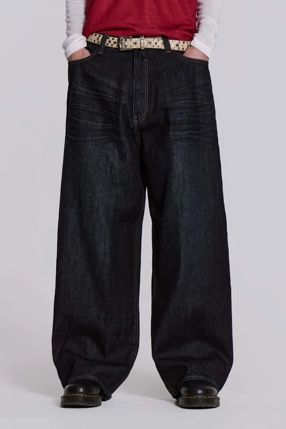 Gekreukte indigo XL Colossus Jeans