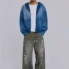 Geverfde kaki ripstop-timmermansjeans