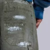 Geverfde kaki ripstop-timmermansjeans