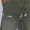 Geverfde kaki ripstop-timmermansjeans