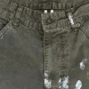 Geverfde kaki ripstop-timmermansjeans