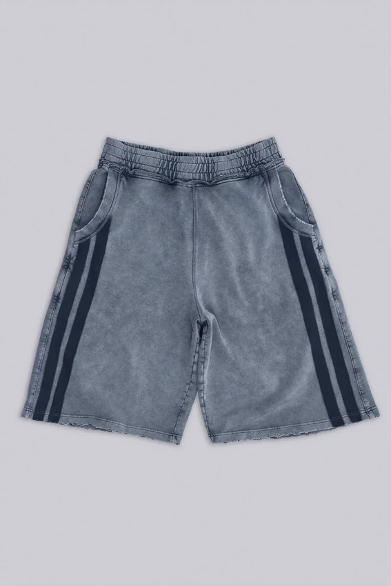 Gewassen grijze Sporty Stripe Monster Joggershort