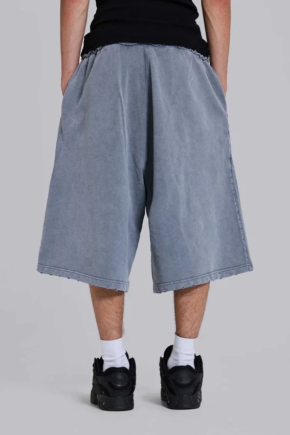 Gewassen grijze Sporty Stripe Monster Joggershort