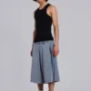 Gewassen grijze Sporty Stripe Monster Joggershort