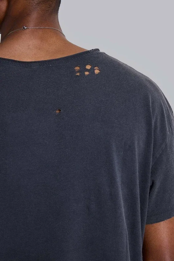 Gewassen zwart cropped Moth T-shirt