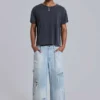 Gewassen zwart cropped Moth T-shirt