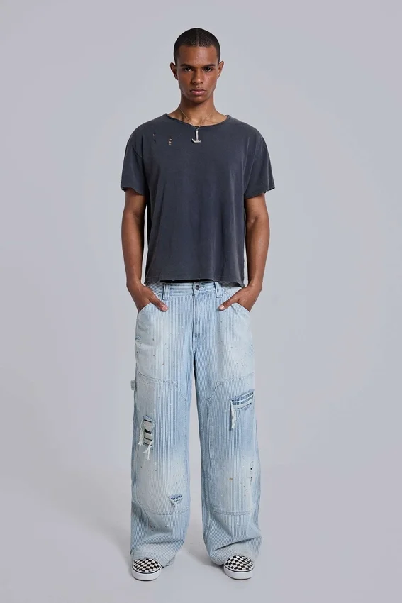 Gewassen zwart cropped Moth T-shirt