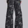 Gewassen zwarte cargo-broek met Trooper-camouflagepatroon