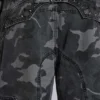 Gewassen zwarte cargo-broek met Trooper-camouflagepatroon