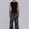 Gewassen zwarte cargo-broek met Trooper-camouflagepatroon