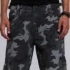 Gewassen zwarte cargo-broek met Trooper-camouflagepatroon