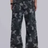 Gewassen zwarte cargo-broek met Trooper-camouflagepatroon