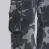 Gewassen zwarte cargo-broek met Trooper-camouflagepatroon