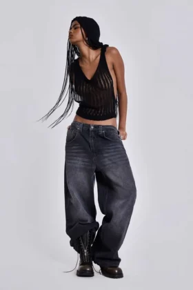 Gewassen zwarte Colossus Jeans