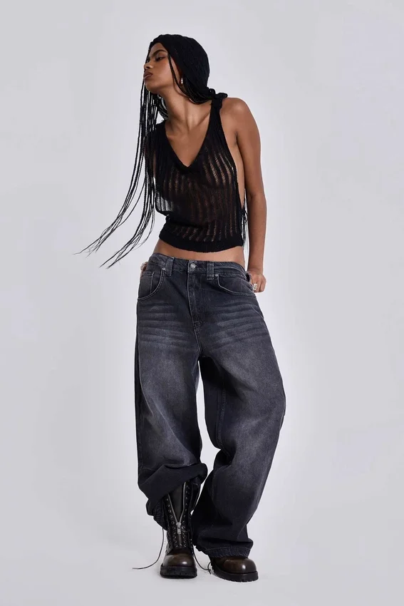 Gewassen zwarte Colossus Jeans