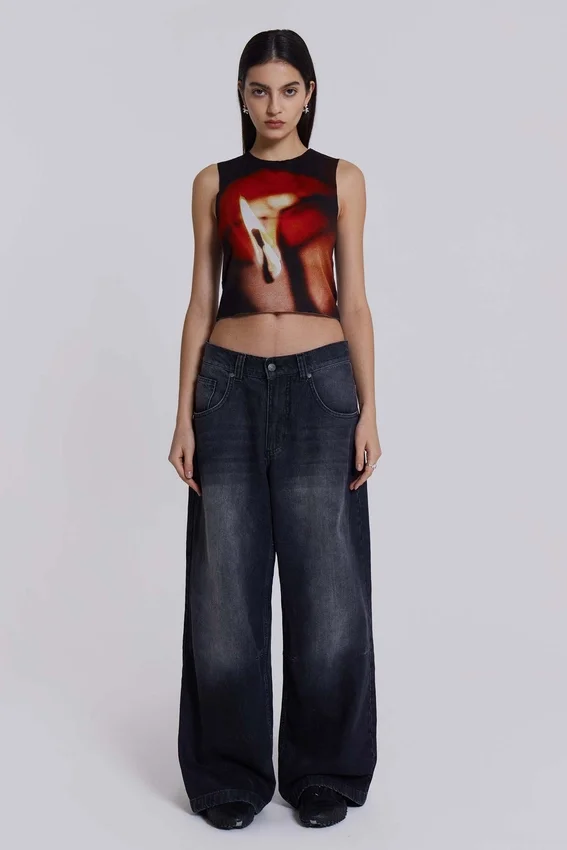 Gewassen zwarte Colossus Jeans