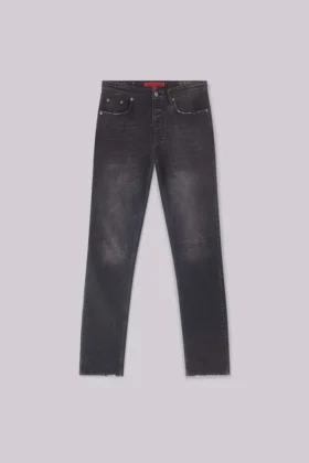 Gewassen zwarte 'Drain'-Jeans