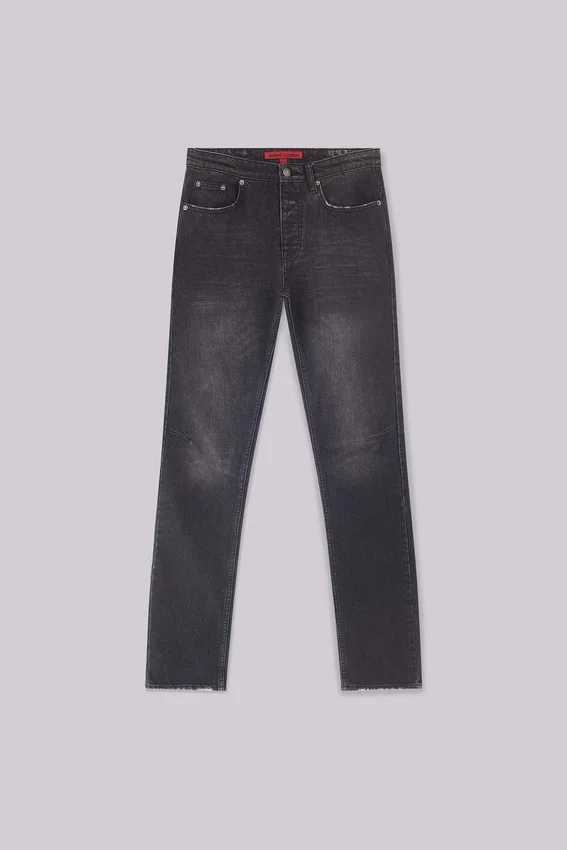 Gewassen zwarte 'Drain'-Jeans