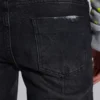 Gewassen zwarte 'Drain'-Jeans