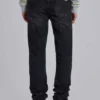 Gewassen zwarte 'Drain'-Jeans