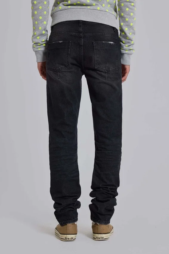 Gewassen zwarte 'Drain'-Jeans