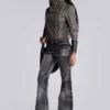 Gewassen zwarte Drift-Jeans met bootcut