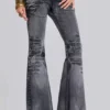 Gewassen zwarte Drift-Jeans met bootcut