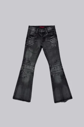 Gewassen zwarte Drift-Jeans met bootcut