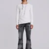 Gewassen zwarte Drift-Jeans met bootcut