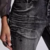 Gewassen zwarte Drift-Jeans met bootcut