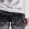 Gewassen zwarte Drift-Jeans met bootcut